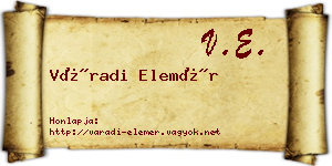 Váradi Elemér névjegykártya